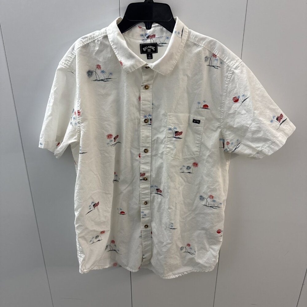 Billabong Shirt Mens Large USA Fireworks American Flag Patriotic July 4th